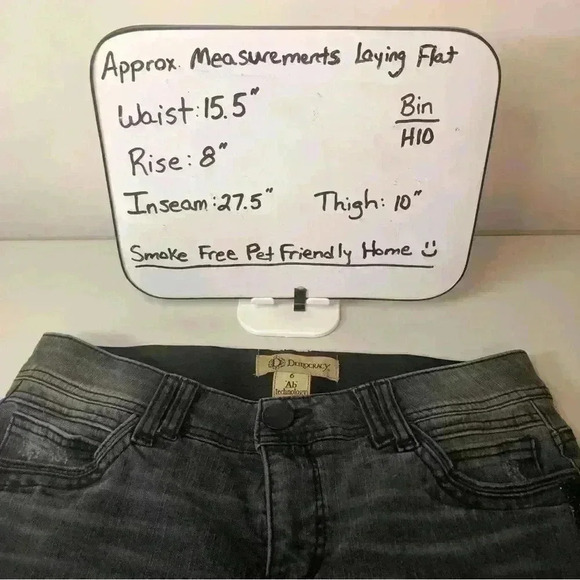 Democracy Embellished Raw Hem Flex Girlfriend Jeans Size 6 Ab Technology - Picture 16 of 16